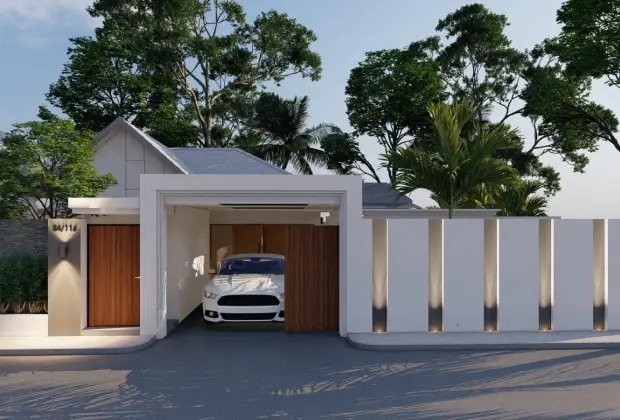 car garage gate view at Sarayah Phuket Villa