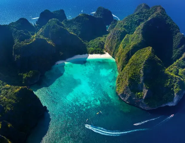 Beautiful View of Phi Phi Island from the Sky